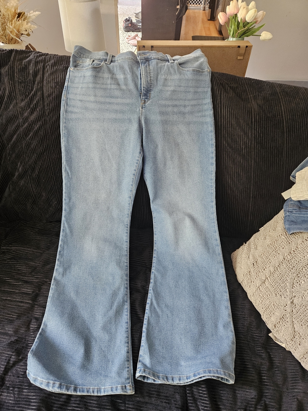 Jessica Simpson Light Blue Flare Jeans - High Rise Wide Leg